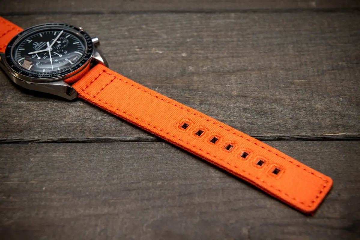 Army premium canvas watch strap, canvas watch band. Handmade in Finland - 20 mm, 22 mm.
