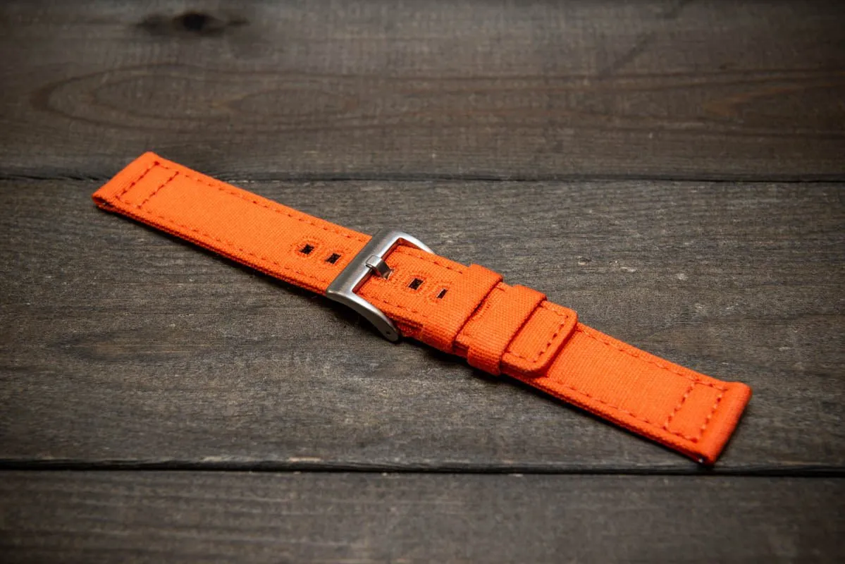Army premium canvas watch strap, canvas watch band. Handmade in Finland - 20 mm, 22 mm.