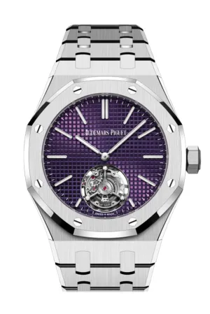 Audemars Piguet Royal Oak 37mm  Plum Dial Flying Tourbillion Extra-Thin (RD#3) Stainless Steel Watch 26660ST.OO.1356ST.02