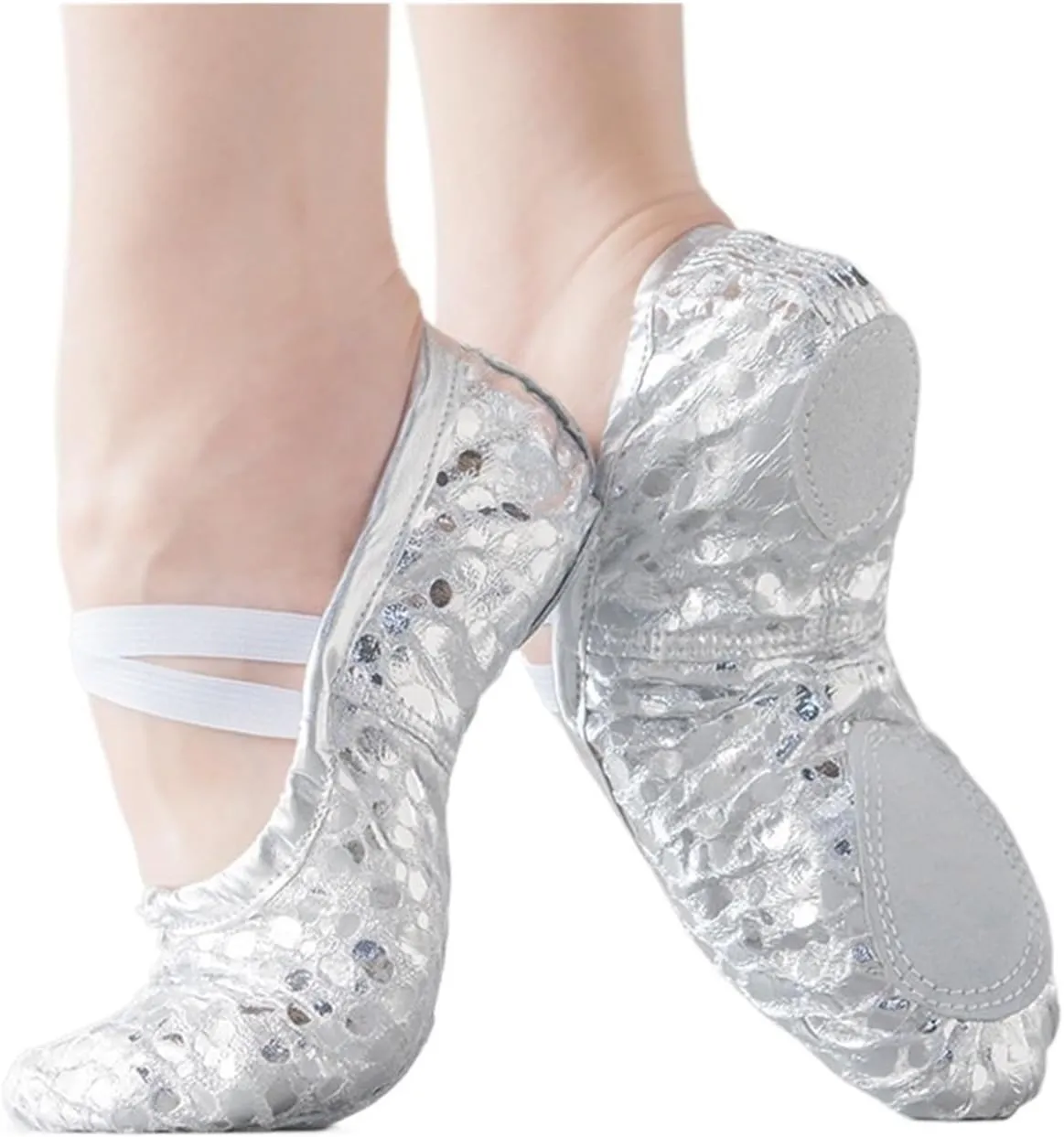 Ballet Shoes Quality Golden Silver PU Yoga Belly Dance Shoes Performance Soft Sole Gym Ballet Dance Shoes Children Girls Woman Dance Shoes(PUgold,EU37(22cm))