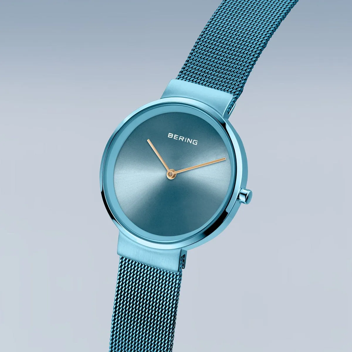 Bering Ladies Classic Blue Mesh Bracelet Watch