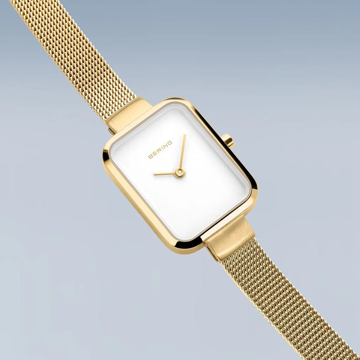 Bering Ladies Gold Petite Square Watch