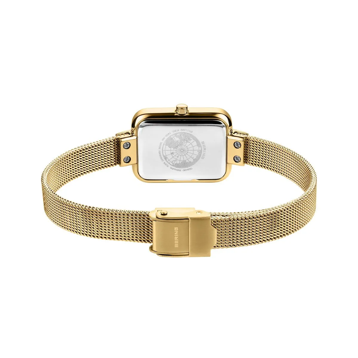 Bering Ladies Gold Petite Square Watch
