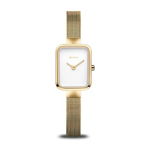 Bering Ladies Gold Petite Square Watch