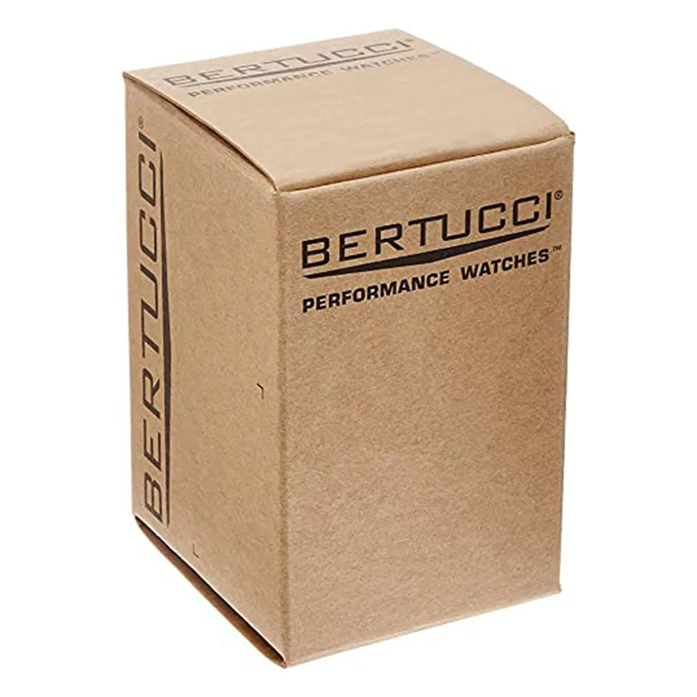 Bertucci Unisex Savvy Titanium Case Black Dial Black Leather Band Round Watch - 12091