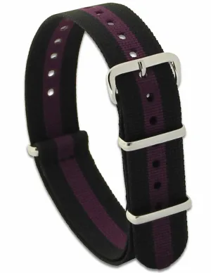 Black and Purple Striped G10 Watch Strap
