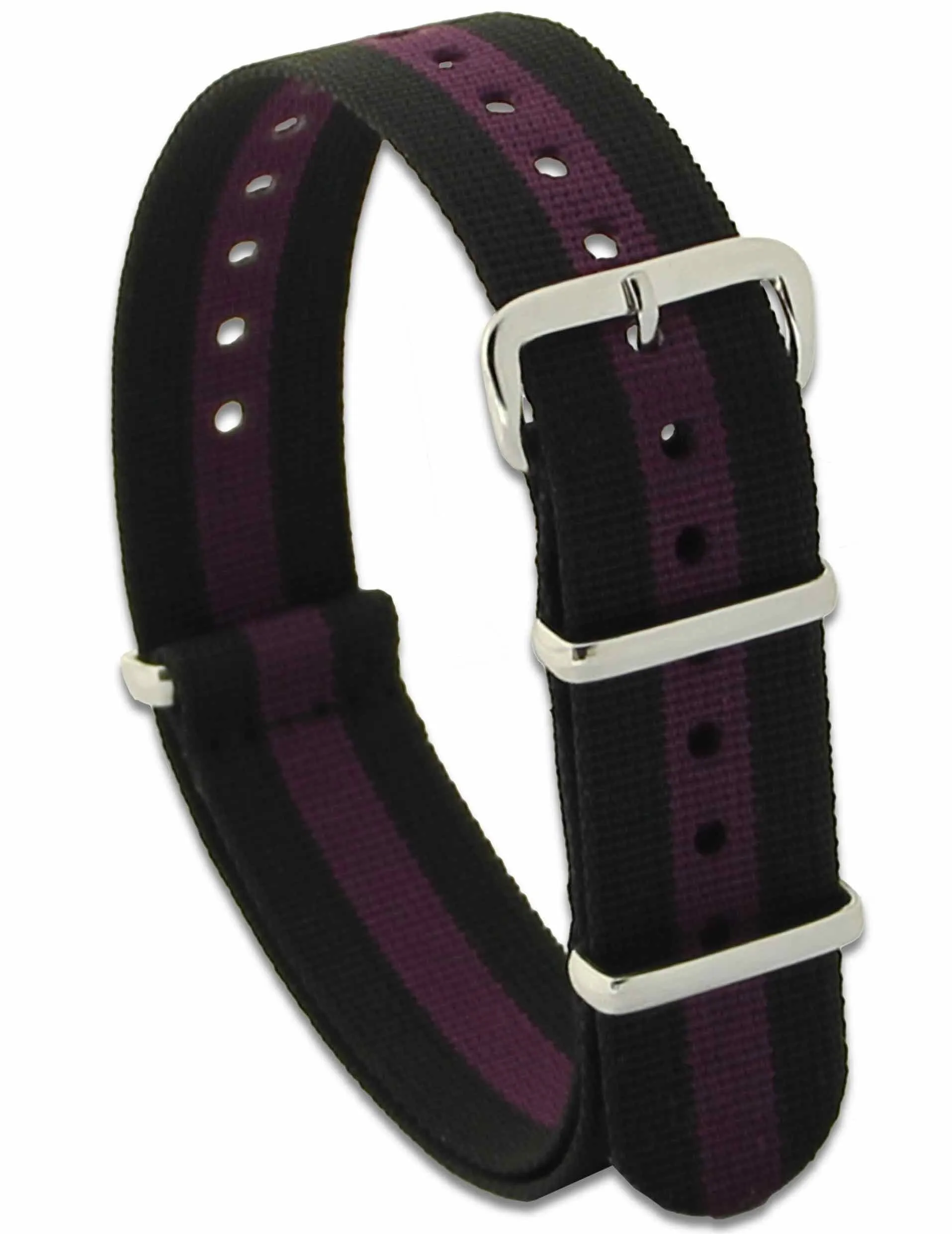 Black and Purple Striped G10 Watch Strap