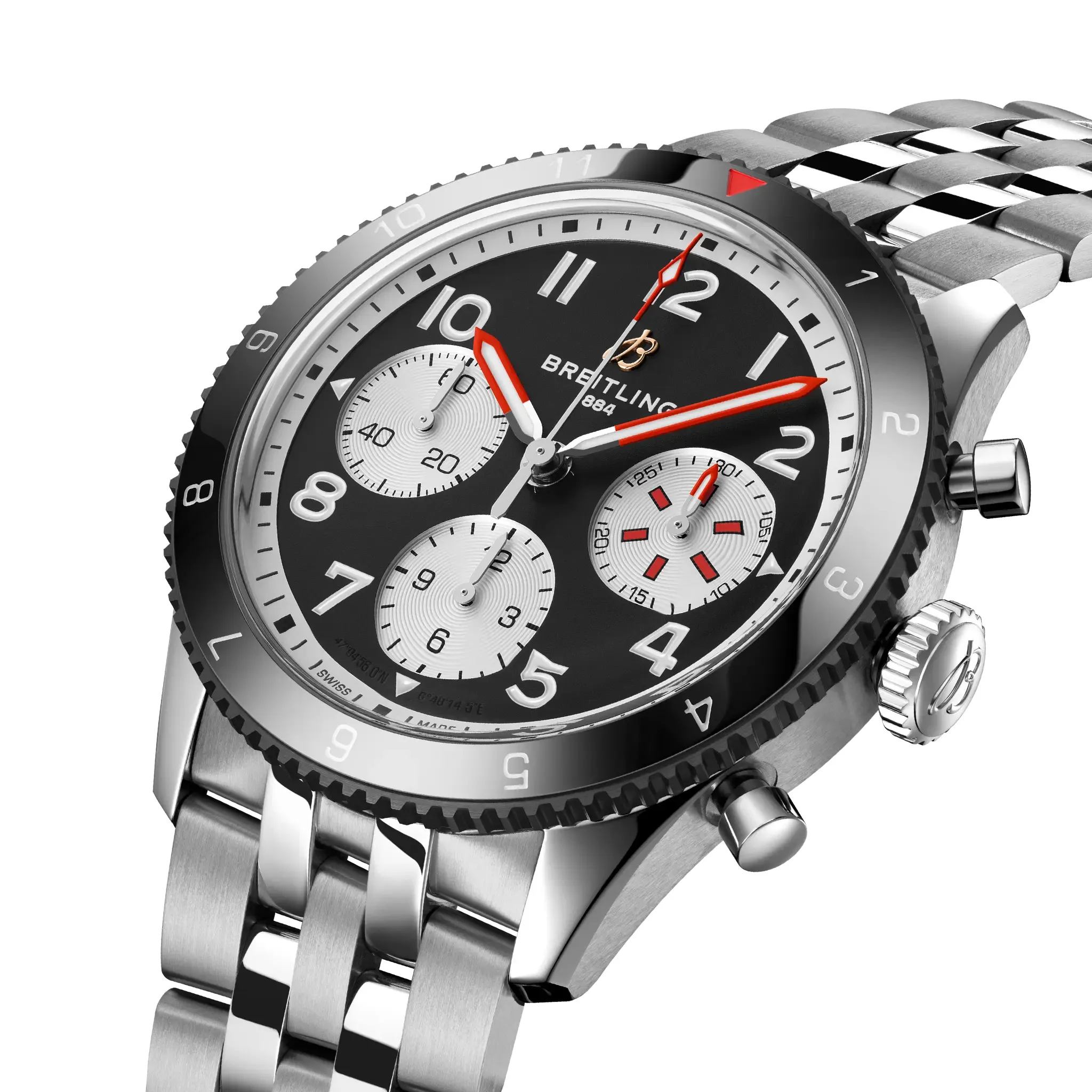 Breitling Classic AVI Chronograph 42 Mosquito Watch with Stainless Steel Bracelet