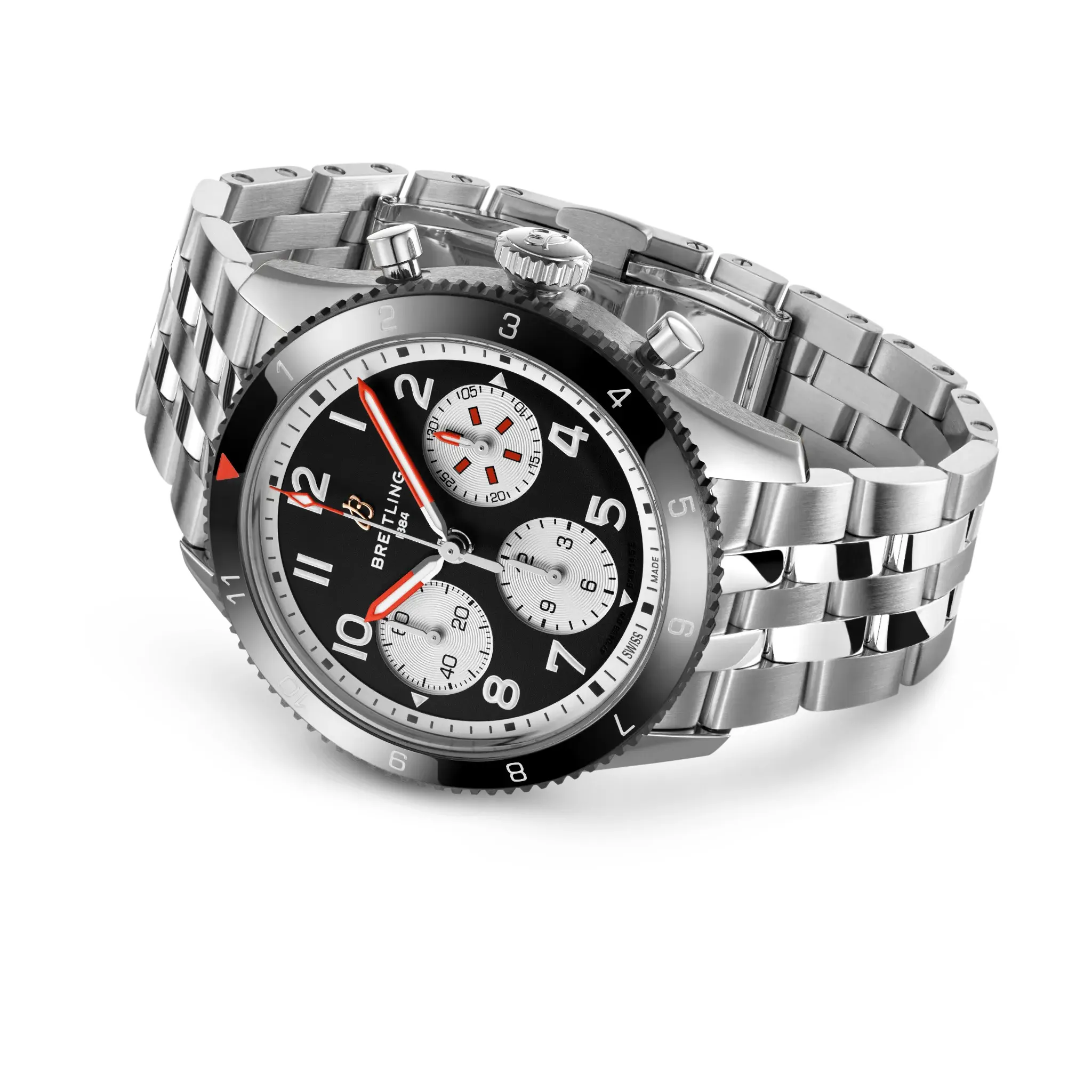 Breitling Classic AVI Chronograph 42 Mosquito Watch with Stainless Steel Bracelet