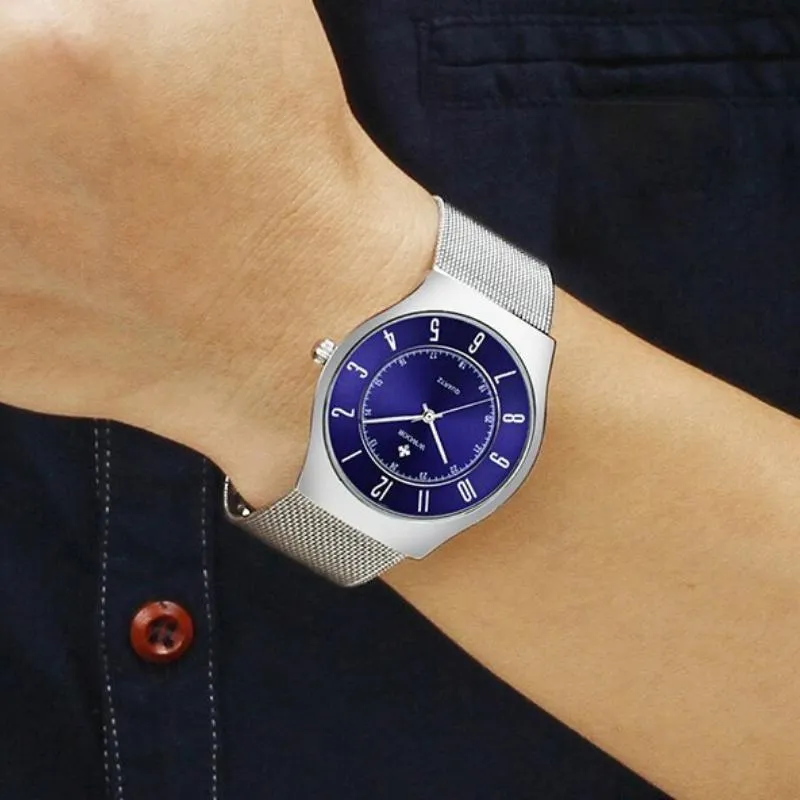 Casual Slim Mesh Steel Waterproof Quartz Watches