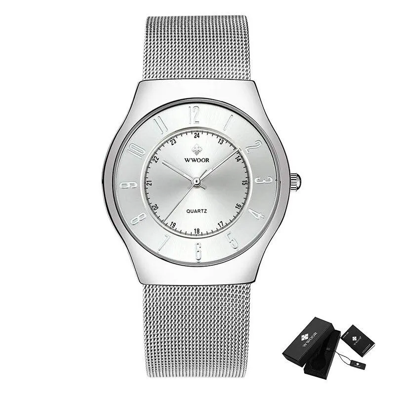 Casual Slim Mesh Steel Waterproof Quartz Watches