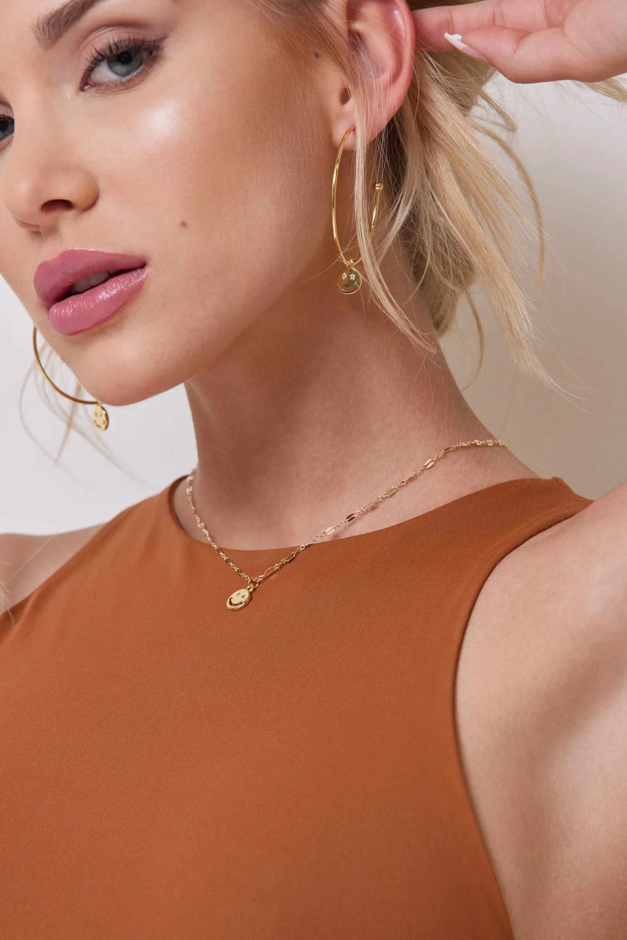 CZ Smiley Necklace
