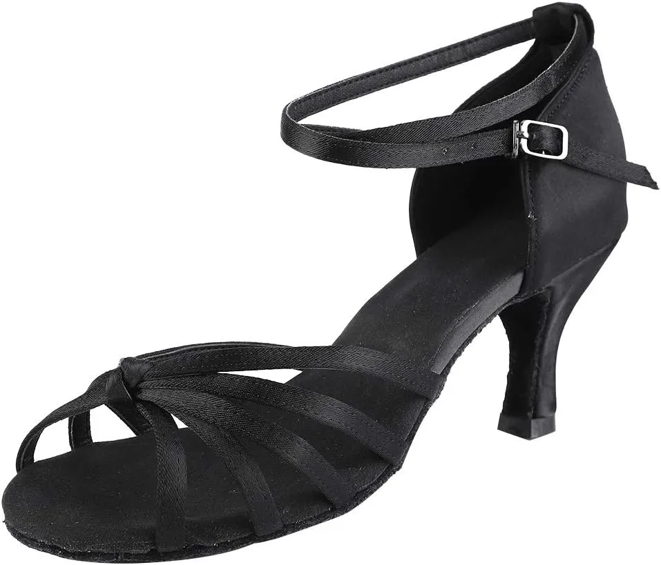 Dance Shoes, Soft Comfortable Satin Latin Dance Shoes High Heel Ballroom Shoes Fashion Women Dance Shoe Size 36-40