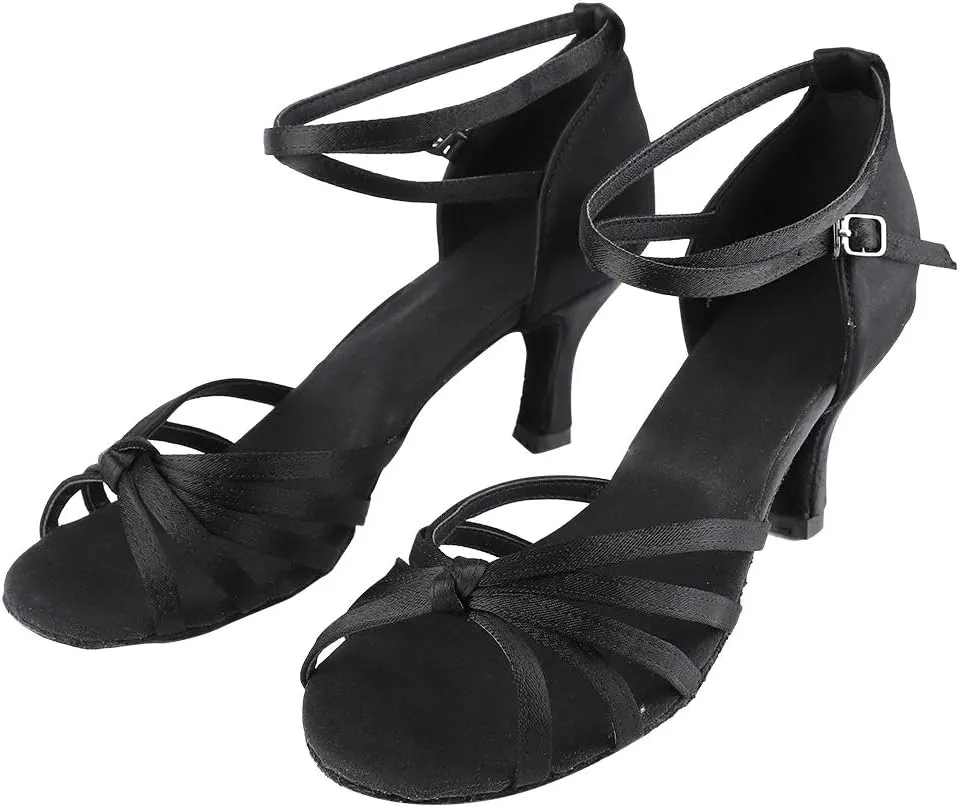 Dance Shoes, Soft Comfortable Satin Latin Dance Shoes High Heel Ballroom Shoes Fashion Women Dance Shoe Size 36-40