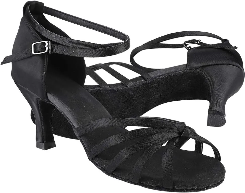 Dance Shoes, Soft Comfortable Satin Latin Dance Shoes High Heel Ballroom Shoes Fashion Women Dance Shoe Size 36-40