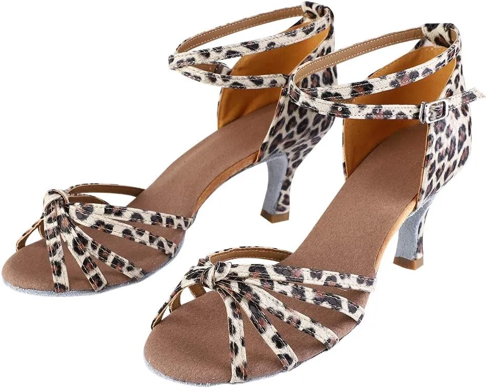 Dance Shoes, Soft Comfortable Satin Latin Dance Shoes High Heel Ballroom Shoes Fashion Women Dance Shoe Size 36-40