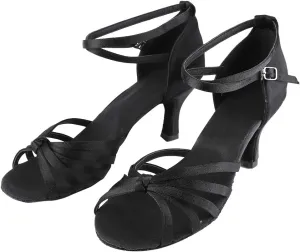 Dance Shoes, Soft Comfortable Satin Latin Dance Shoes High Heel Ballroom Shoes Fashion Women Dance Shoe Size 36-40