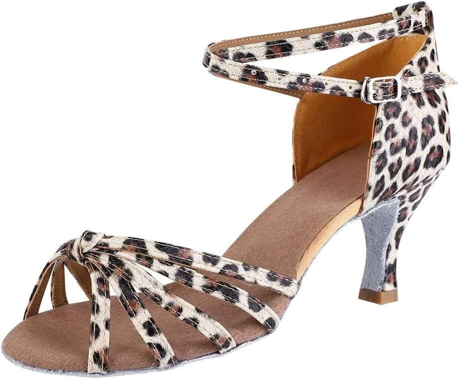 Dance Shoes, Soft Comfortable Satin Latin Dance Shoes High Heel Ballroom Shoes Fashion Women Dance Shoe Size 36-40