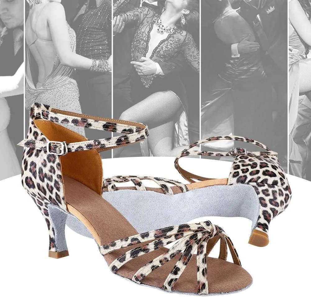Dance Shoes, Soft Comfortable Satin Latin Dance Shoes High Heel Ballroom Shoes Fashion Women Dance Shoe Size 36-40