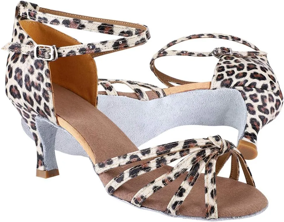 Dance Shoes, Soft Comfortable Satin Latin Dance Shoes High Heel Ballroom Shoes Fashion Women Dance Shoe Size 36-40