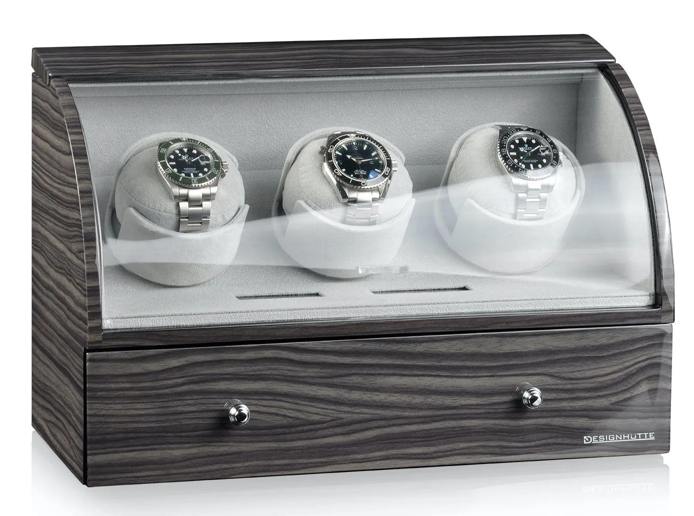 Designhuette Watch Winder Basel 3 LCD Dark Oak