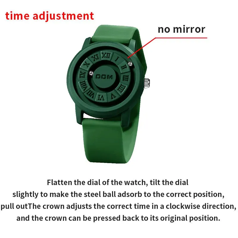 DOM trend personality high-tech couple neutral watch Creative roller pointer magnetic men's and women's fashion water resistant watch