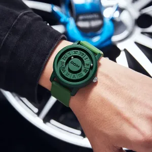DOM trend personality high-tech couple neutral watch Creative roller pointer magnetic men's and women's fashion water resistant watch