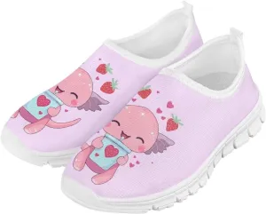 Doojoayie Axolotl Shoes for Girls Gym Shoes Slip On Shoes for Child Back to School Casual