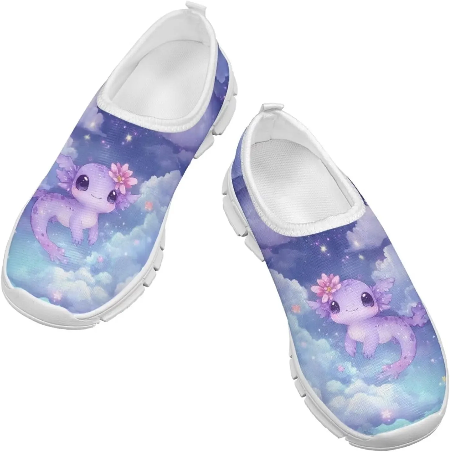 Doojoayie Axolotl Shoes for Girls Gym Shoes Slip On Shoes for Child Back to School Casual
