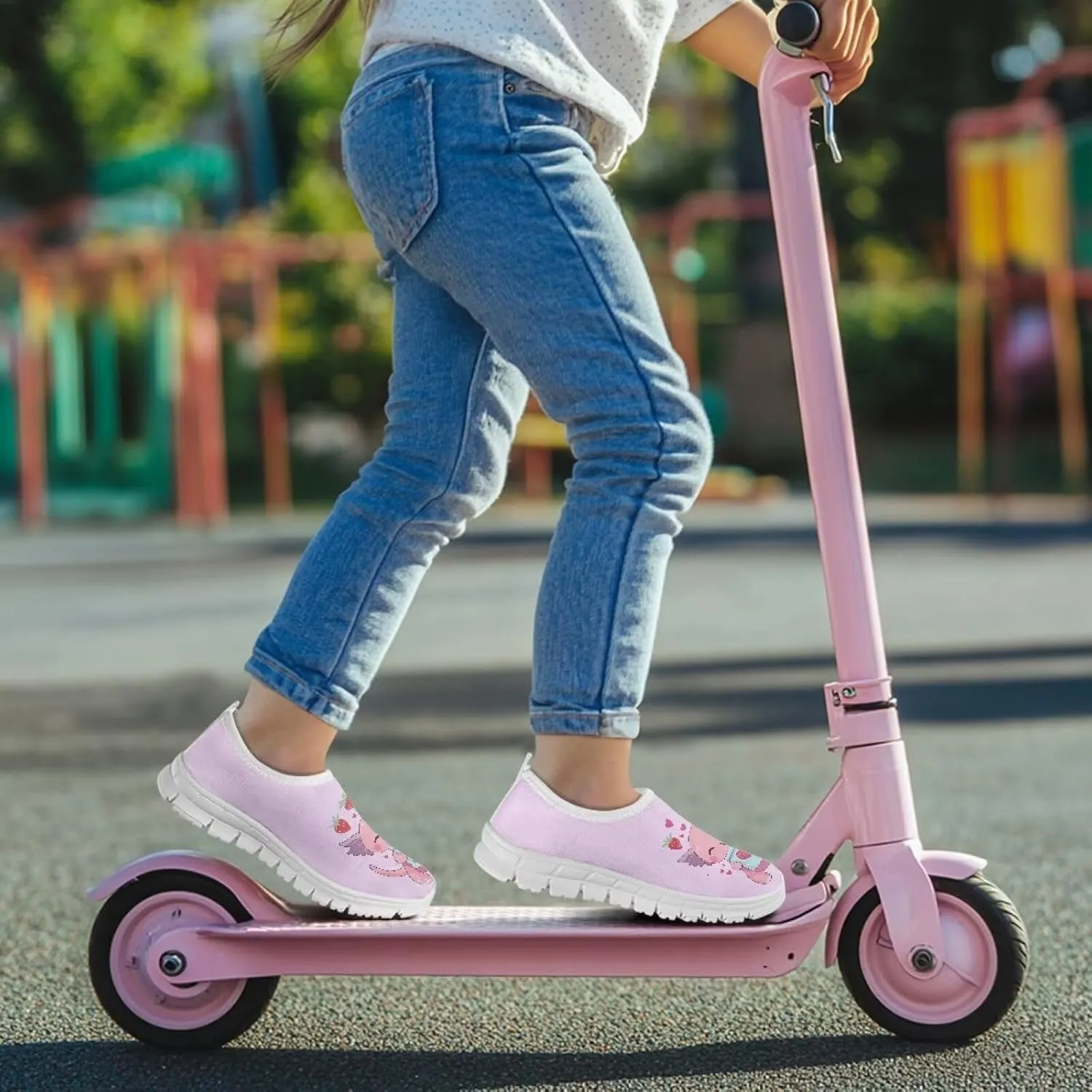 Doojoayie Axolotl Shoes for Girls Gym Shoes Slip On Shoes for Child Back to School Casual