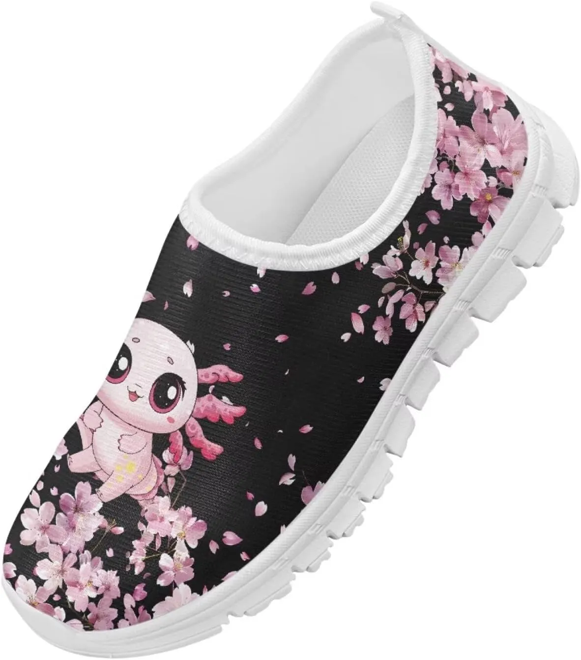 Doojoayie Axolotl Shoes for Girls Gym Shoes Slip On Shoes for Child Back to School Casual