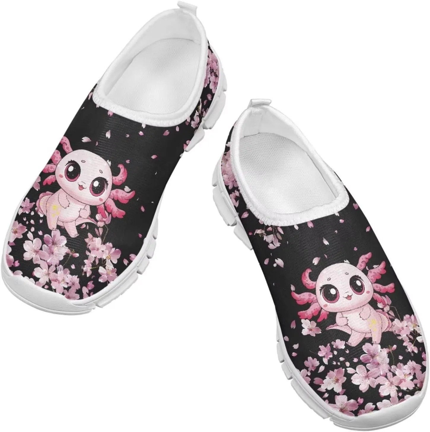 Doojoayie Axolotl Shoes for Girls Gym Shoes Slip On Shoes for Child Back to School Casual