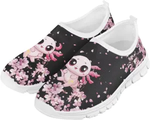 Doojoayie Axolotl Shoes for Girls Gym Shoes Slip On Shoes for Child Back to School Casual