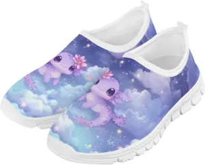 Doojoayie Axolotl Shoes for Girls Gym Shoes Slip On Shoes for Child Back to School Casual