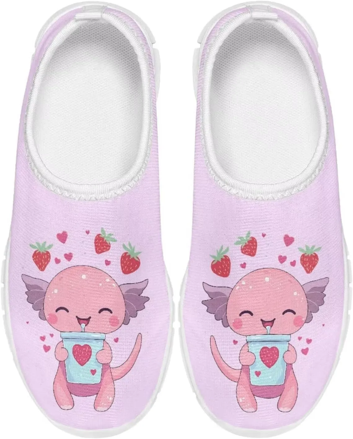 Doojoayie Axolotl Shoes for Girls Gym Shoes Slip On Shoes for Child Back to School Casual