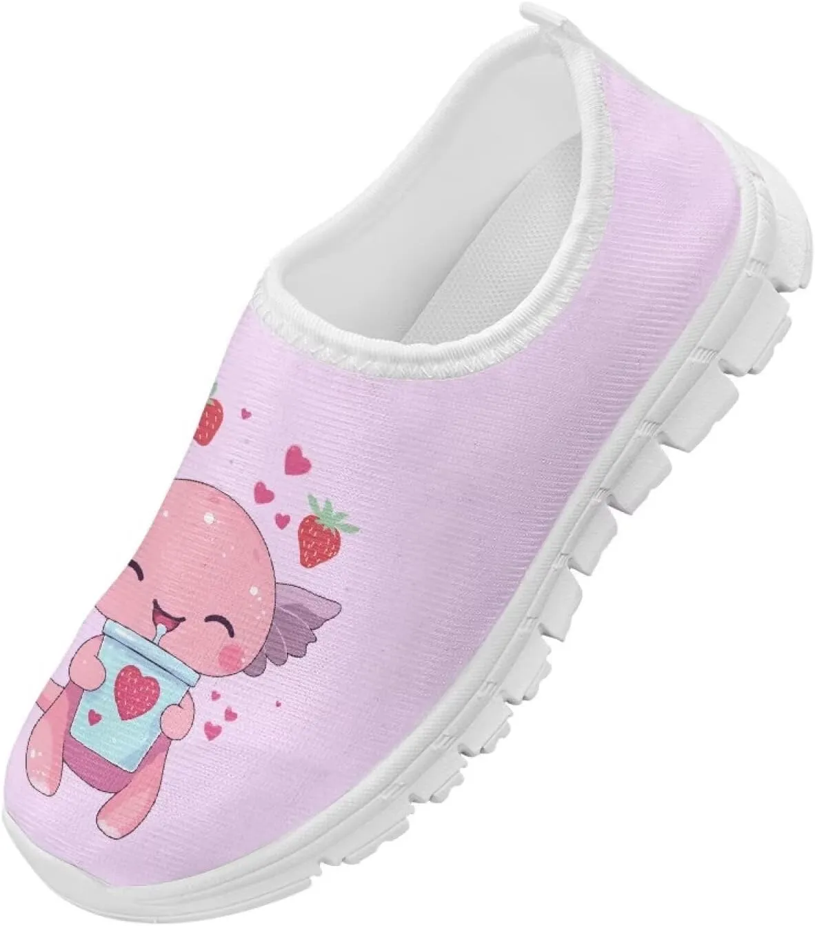 Doojoayie Axolotl Shoes for Girls Gym Shoes Slip On Shoes for Child Back to School Casual