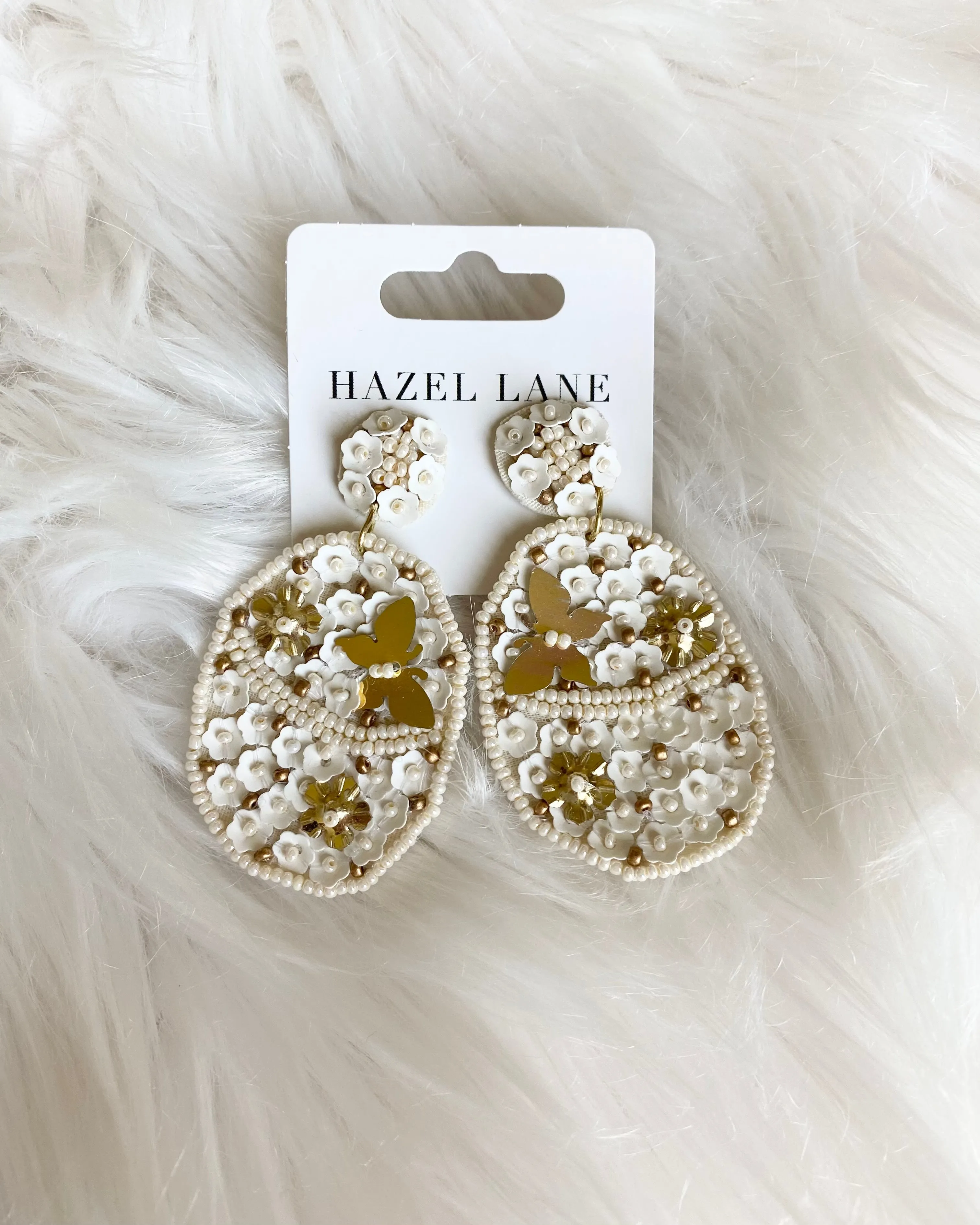 Easter Egg Earrings- Ivory