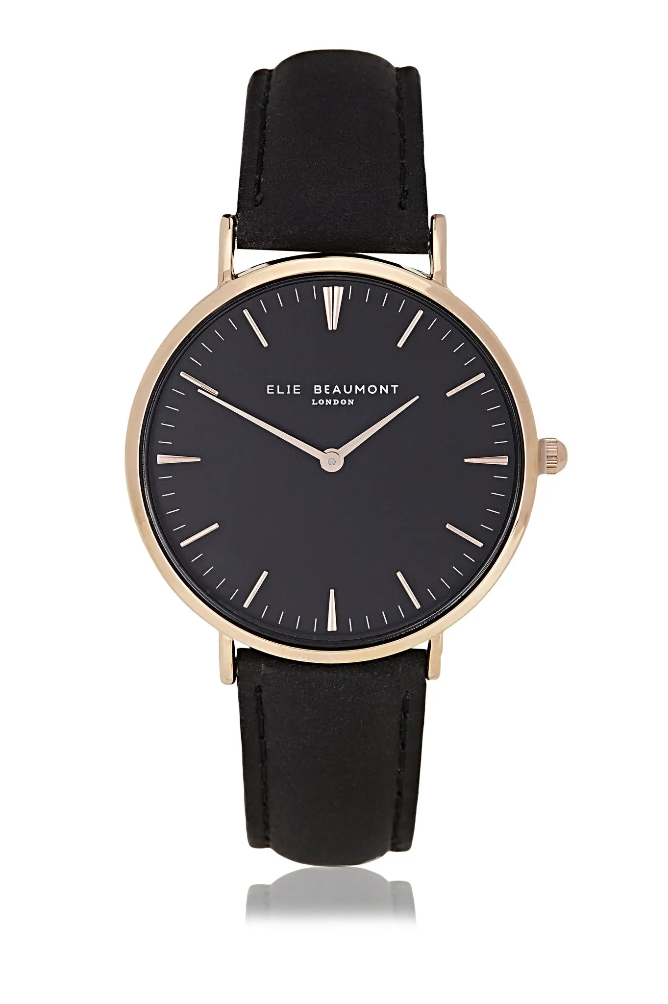 Elie Beaumont Oxford Large Ladies Watch - Black Nappa Leather