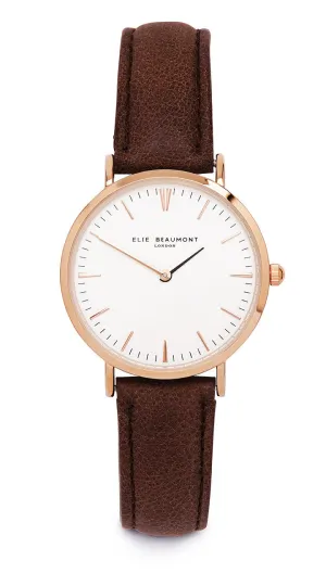 Elie Beaumont Oxford Small Ladies Watch - Brown Leather