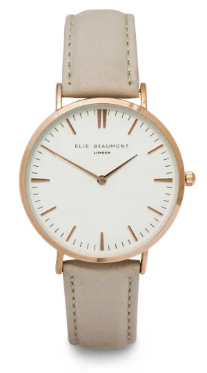 Elie Beaumont Oxford Small Ladies Watch - Stone Nappa Leather