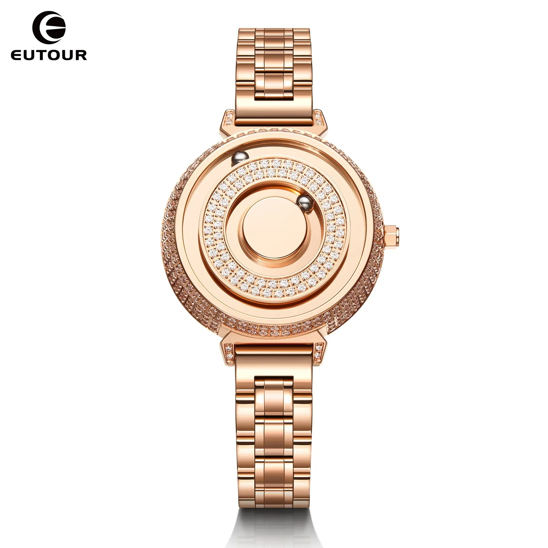 EUTOUR Quartz Watch Limited Edition Luxury Homemade Jewelry Crystal Set Ladies Designer Stainless Steel Strap