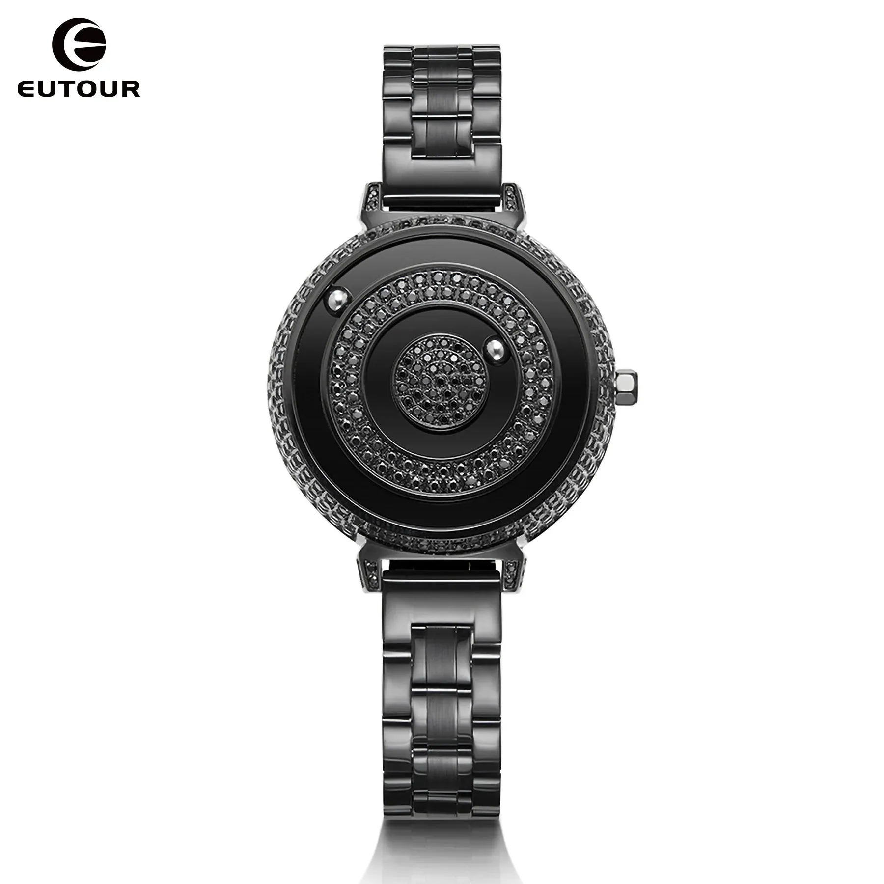 EUTOUR Quartz Watch Limited Edition Luxury Homemade Jewelry Crystal Set Ladies Designer Stainless Steel Strap