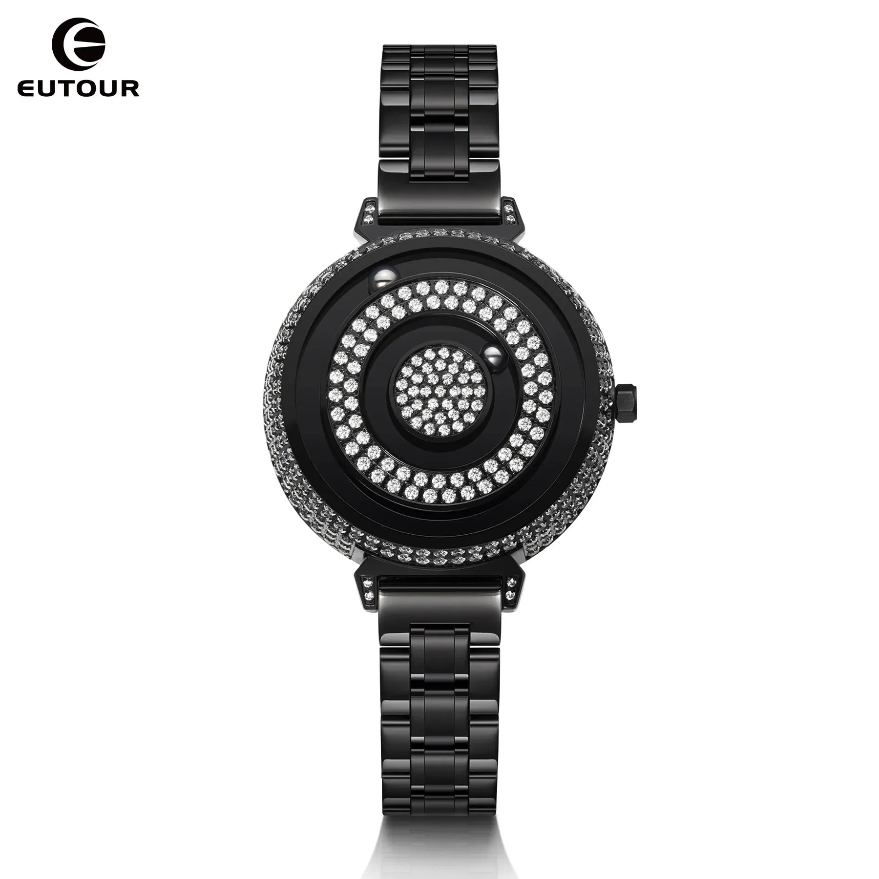 EUTOUR Quartz Watch Limited Edition Luxury Homemade Jewelry Crystal Set Ladies Designer Stainless Steel Strap