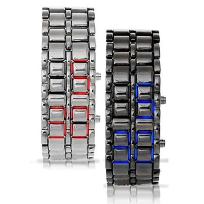 Faceless Unisex Stainless Steel Titanium Waterproof LED Watch