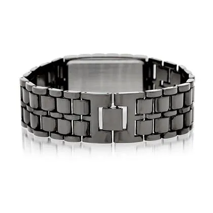 Faceless Unisex Stainless Steel Titanium Waterproof LED Watch