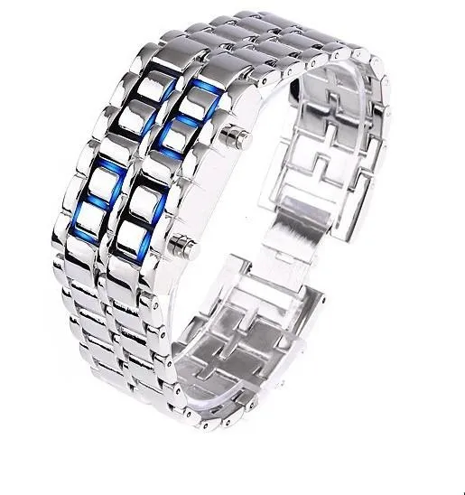 Faceless Unisex Stainless Steel Titanium Waterproof LED Watch