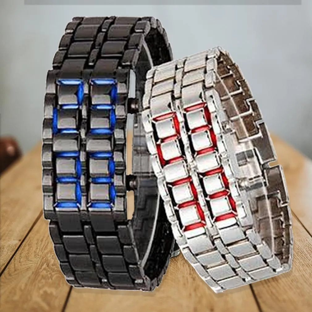 Faceless Unisex Stainless Steel Titanium Waterproof LED Watch