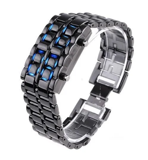 Faceless Unisex Stainless Steel Titanium Waterproof LED Watch