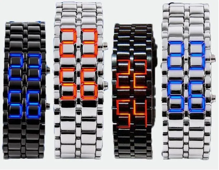 Faceless Unisex Stainless Steel Titanium Waterproof LED Watch