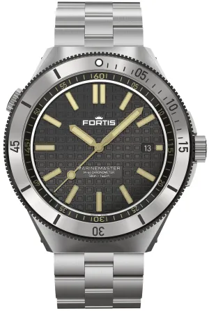 Fortis Marinemaster M 44 Black Resin Bracelet